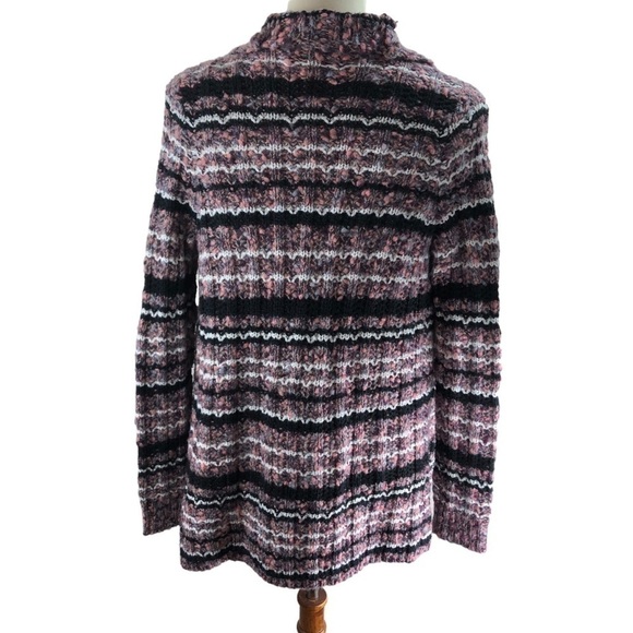 LED Maternity Wool Cotton Blend Cardigan Sweater Sz S Tweed Chunky Colorful Cozy - Picture 6 of 11